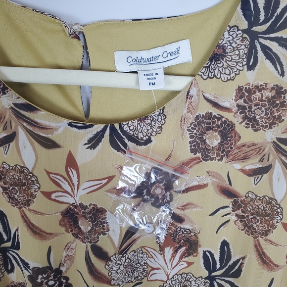 Coldwater Creek Womens Maxi Dress Flowing Boho Flower Print Size PM - Picture 5 of 13